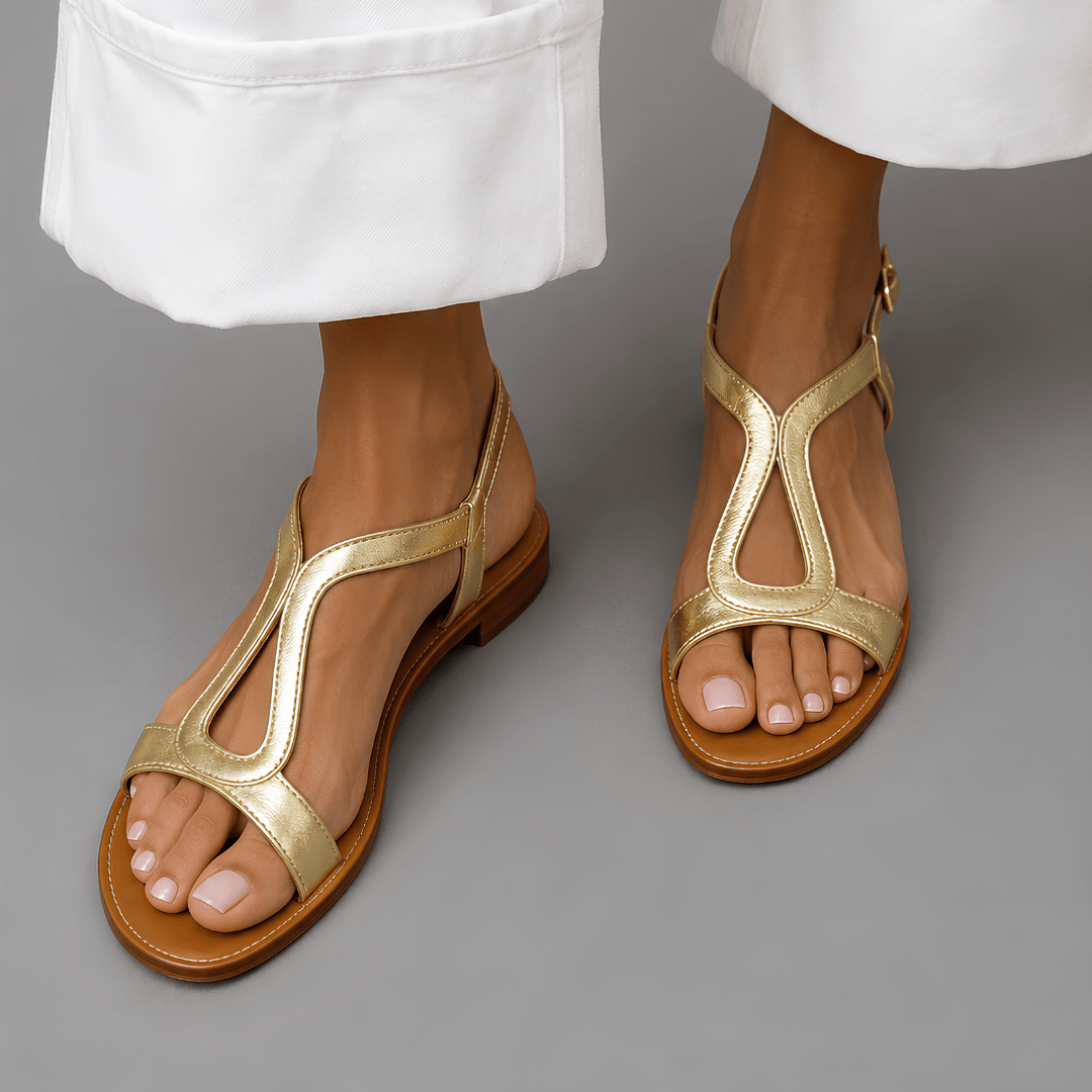 Talia Metallic-Strap Sandals