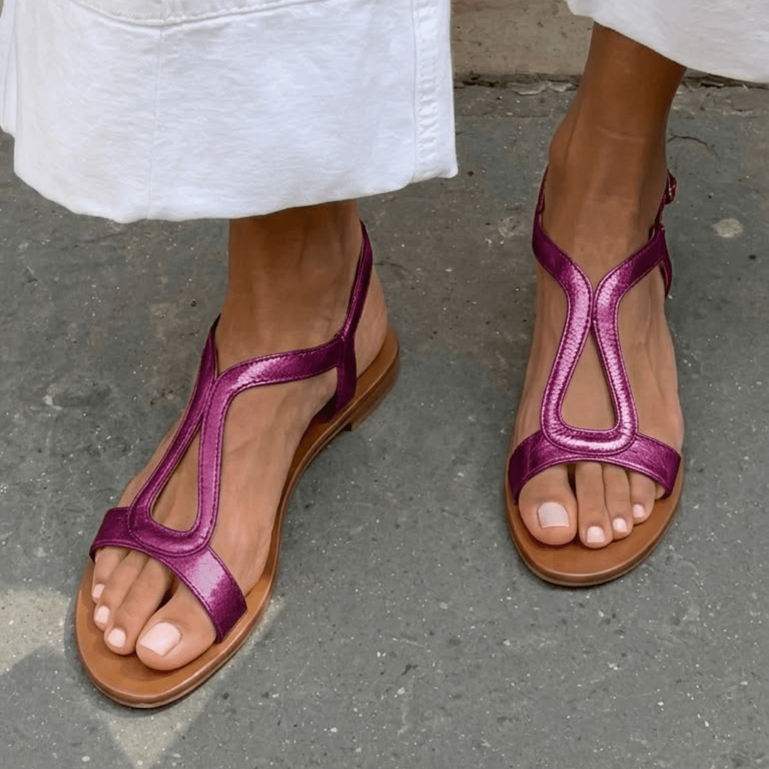 Talia Metallic-Strap Sandals