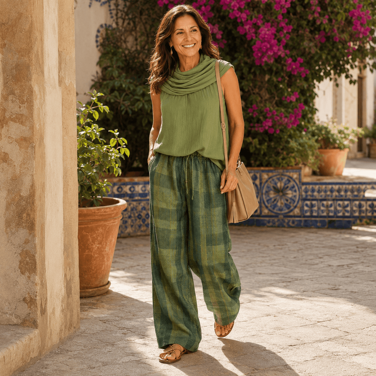 Hollis Draped-Neck Two-Piece Set