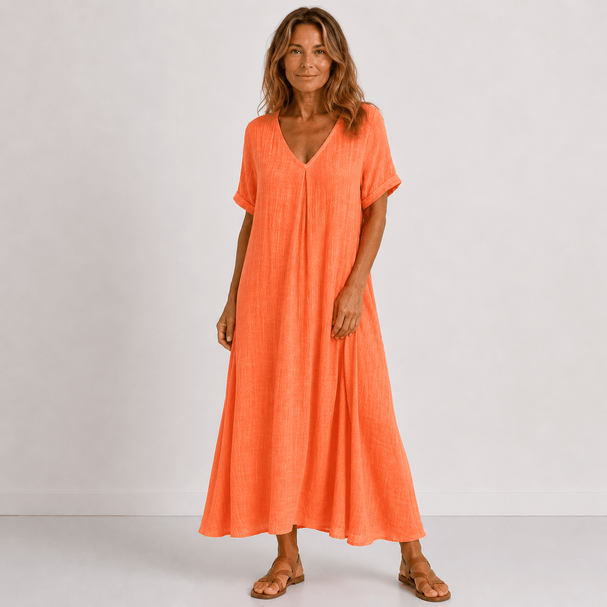 Linden Pleat-Front Maxi Dress