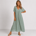 Linden Pleat-Front Maxi Dress