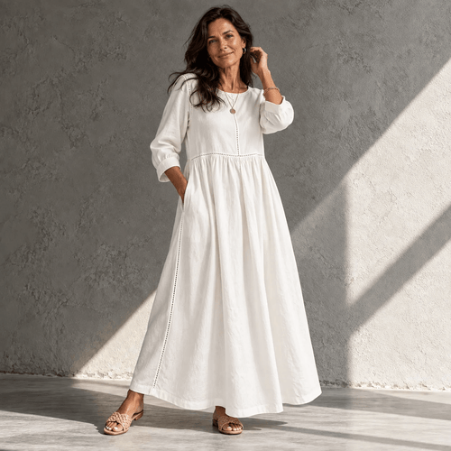 Arden Gathered Denim Maxi Dress