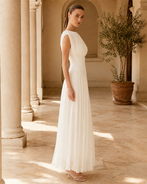 Aster Pleated Midi Dress