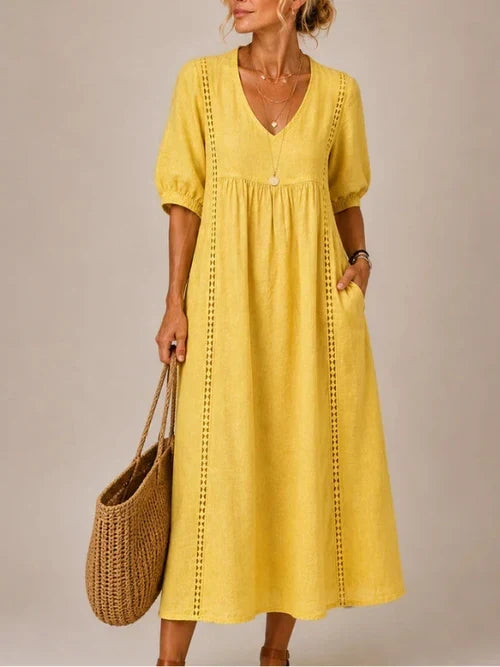 Elowen Lace-Trim Midi Dress