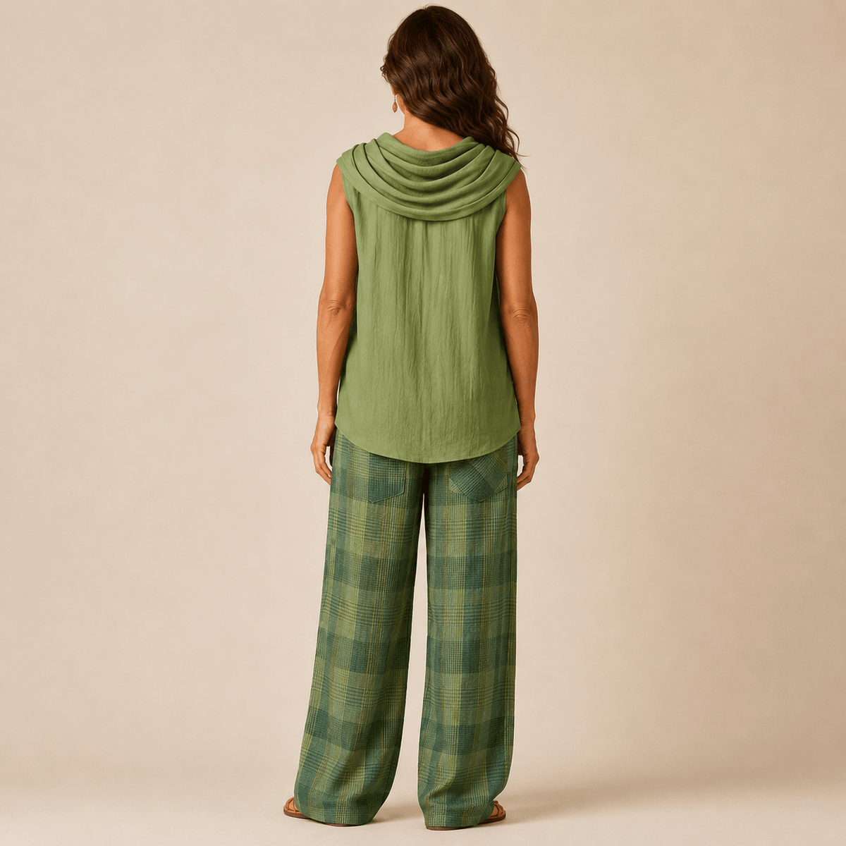 Hollis Draped-Neck Two-Piece Set